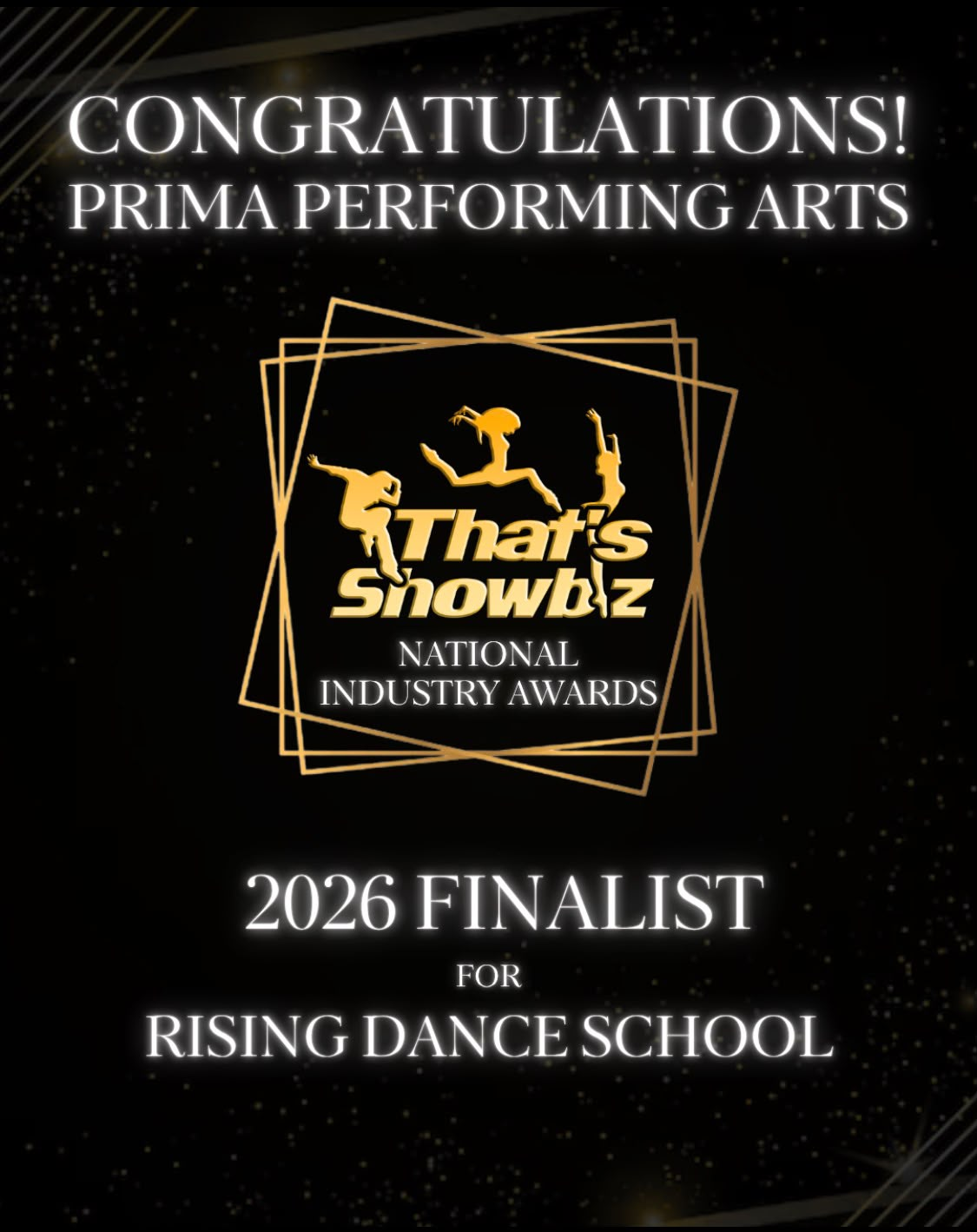 That's Showbiz National Industry Awards — Prima Performing Arts, 2026 Finalist for Rising Dance School