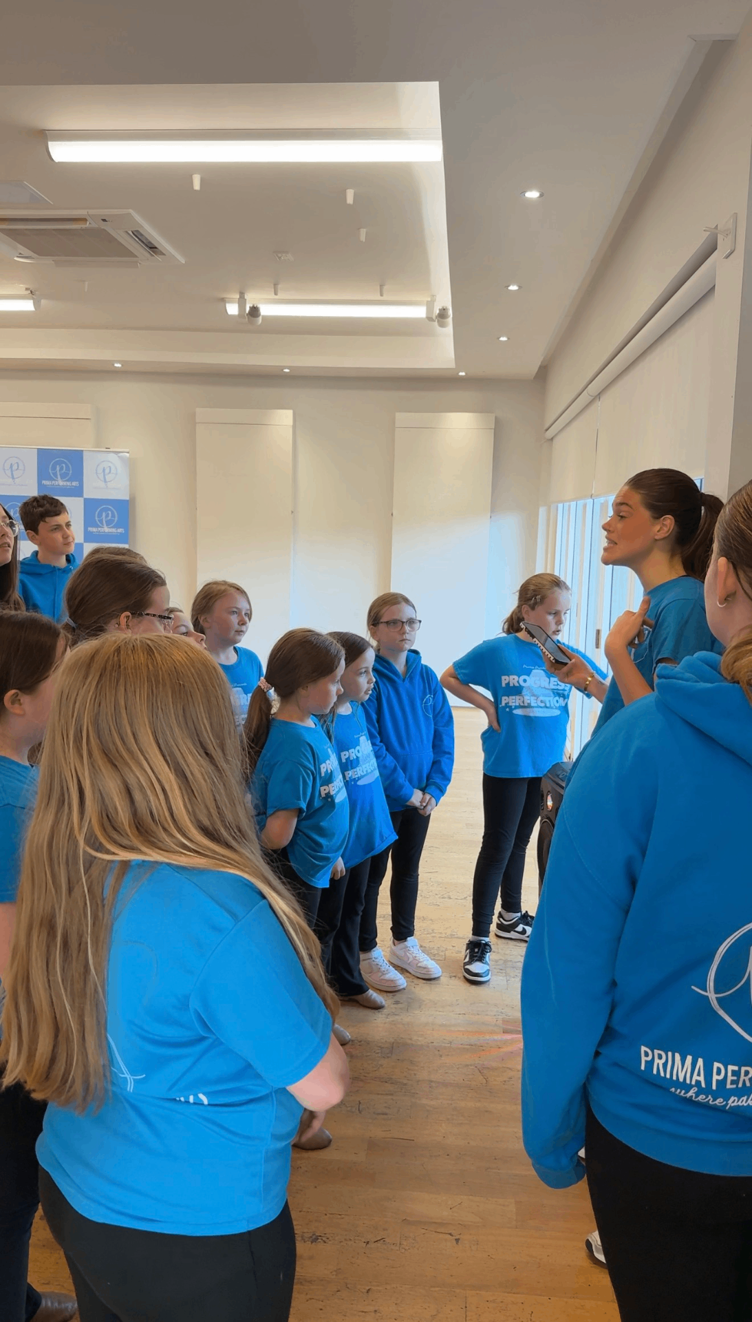 Prima Performing Arts performers gathered together at the studio